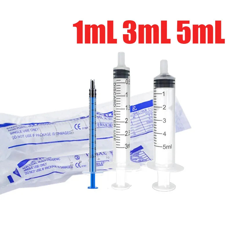 10-100pcs 1ml 3ml 5ml Measuring Syringe Plastic Syring Syringe Reusable Hydroponics Nutrient Measuring Glue Applicator