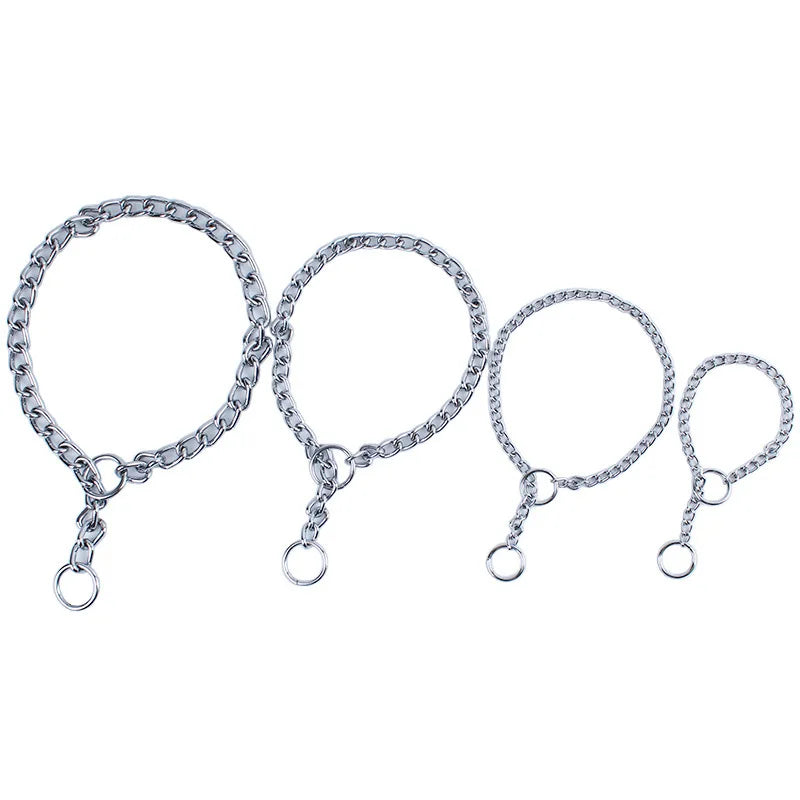 4 Size Stainless Steel Slip Chain Collar For Dog Adjustable Pet Accessories Dog Collar For Small Medium Large Dog Pitpull Collar